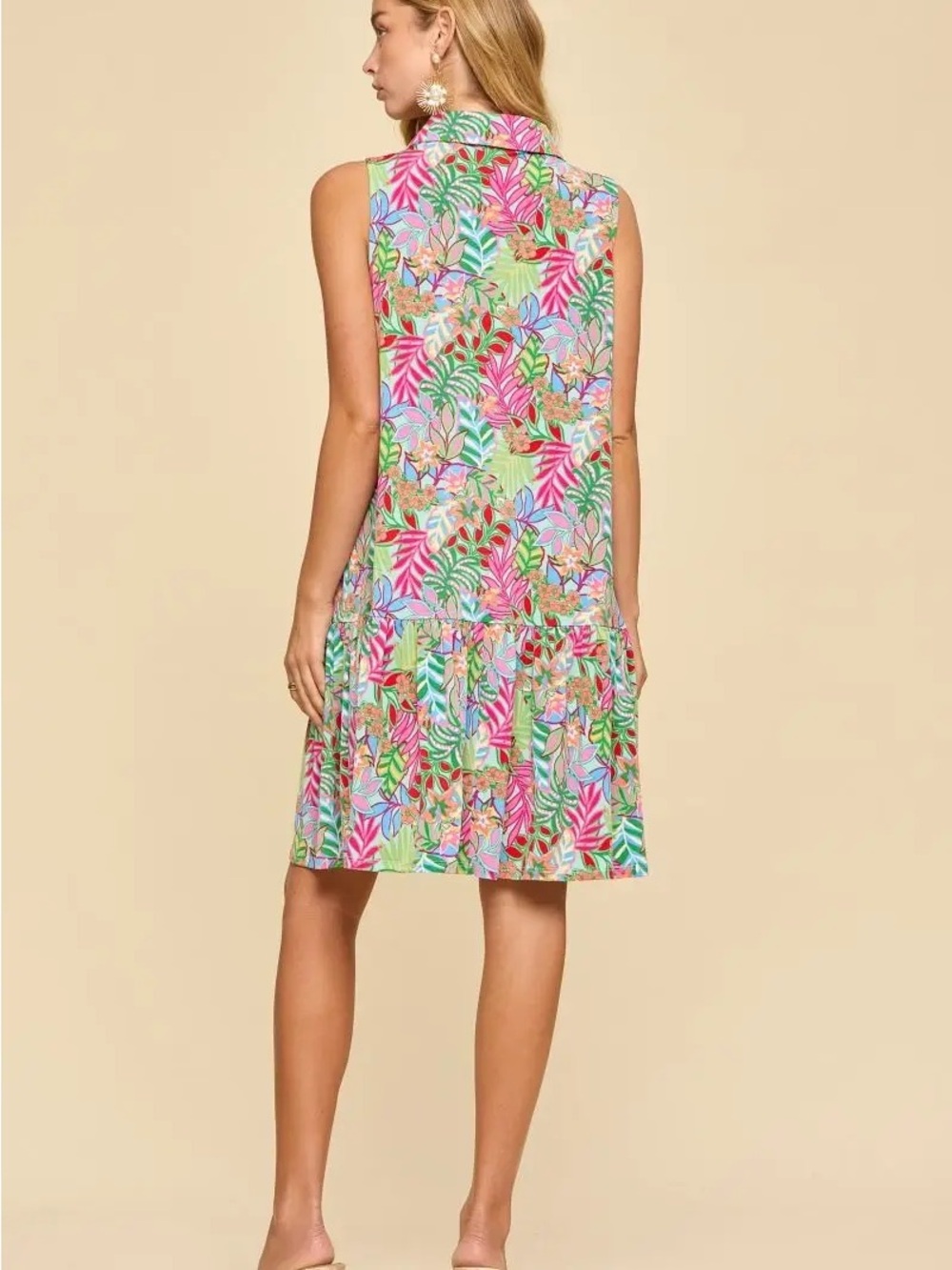 Dear Scarlett Coral Sands Tropical Print Dress - Picture 3 of 3